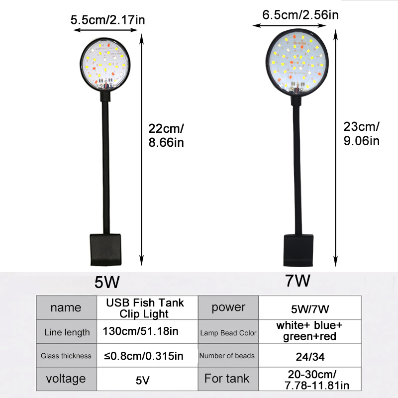 USB حوض السمك LED مصباح خزان ا - مراجعة Aquarium Marine Lights وسعره