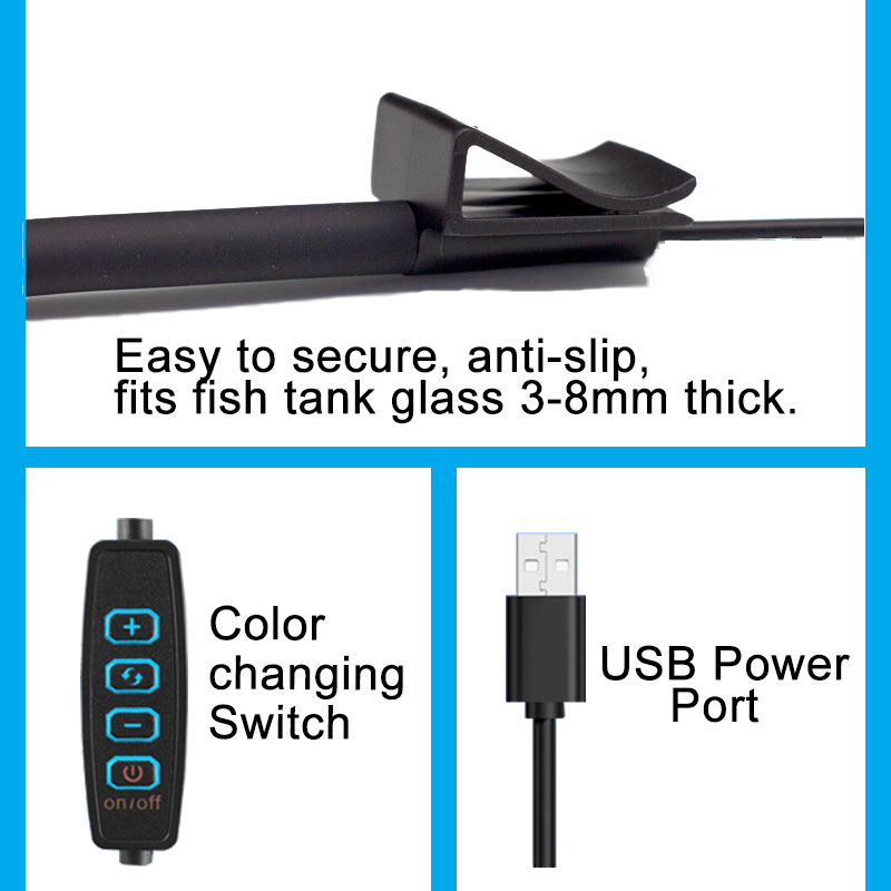 USB حوض السمك LED مصباح خزان ا - مراجعة Aquarium Marine Lights وسعره